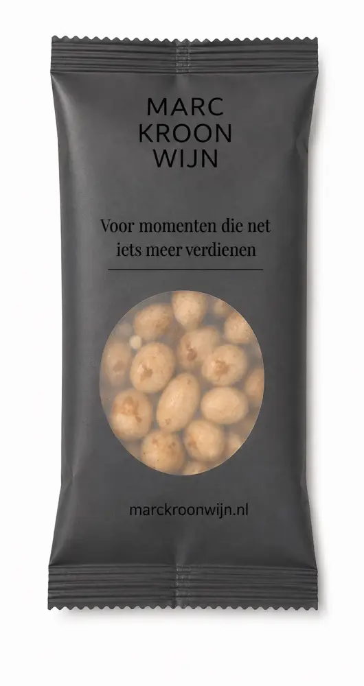 Bedrukt notenzakje voor Marc Kroon Wijn — maatwerk notenzakjes van Nootje