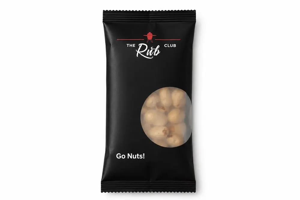 Bedrukt notenzakje voor The Rub Club — maatwerk notenzakjes van Nootje